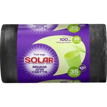 Пакеты для мусора SOLAR 35 л, 100 шт 4820269930056 фото